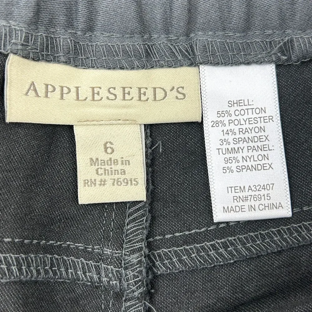 Appleseed's Gray Elastic Waist Tummy Control Denim Jeans Pants Size 6 NEW